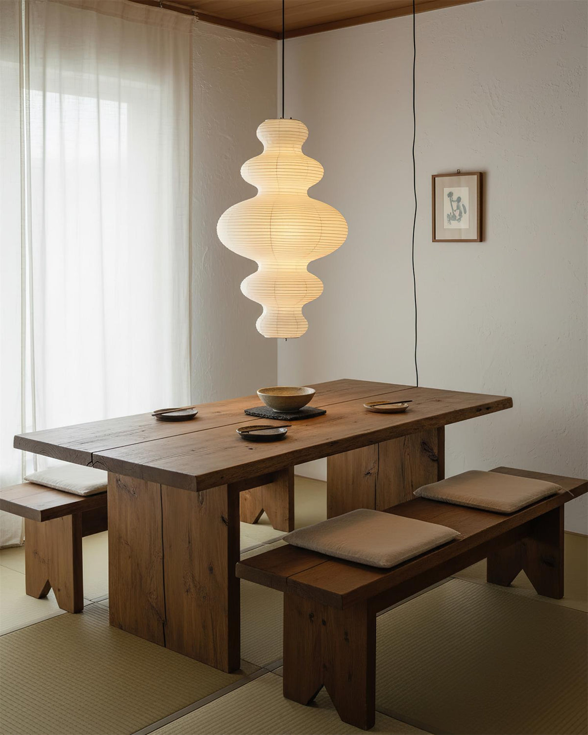 Stylish Pendant Light with Rice Paper Shade – 47cm Diameter for Kitchen Pendant Lighting 8