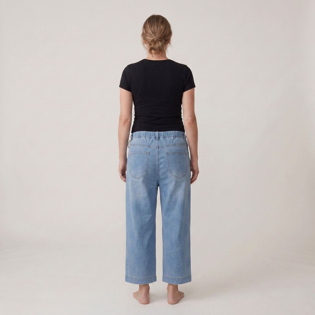 Jean de Grossesse Denim Coupe Large Taille Ajustable