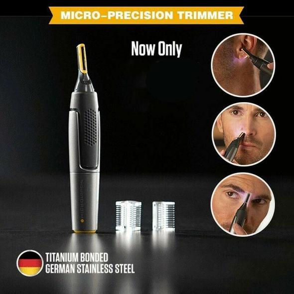 Draadloze precisietrimmer – grijs, roestvrijstalen mesjes voor het verzorgen van de baard, neus en wenkbrauwen