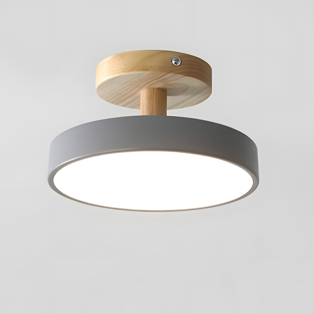 Plafonnier Scandinave Base en Bois Design Pastel Doux