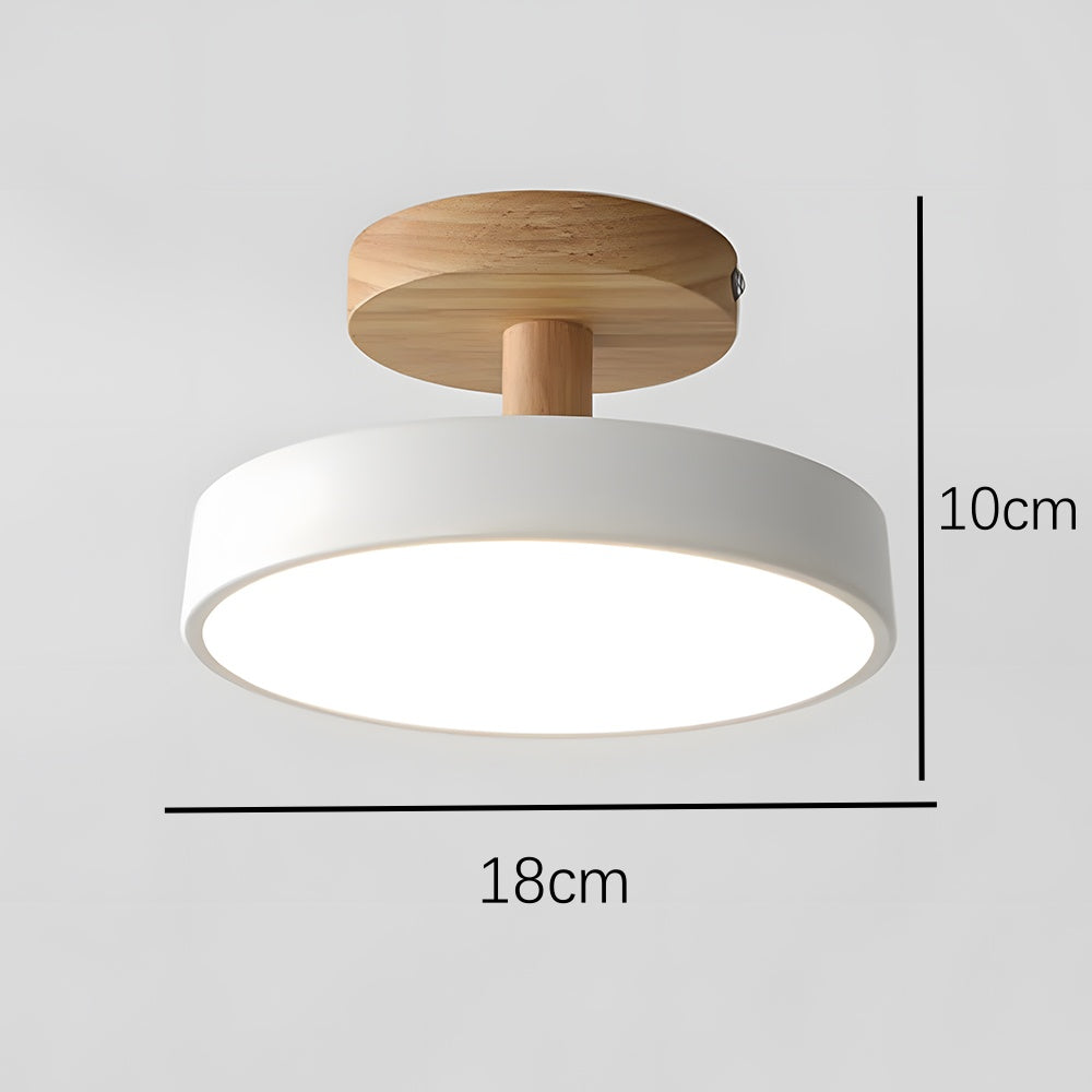 Plafonnier Scandinave Base en Bois Design Pastel Doux