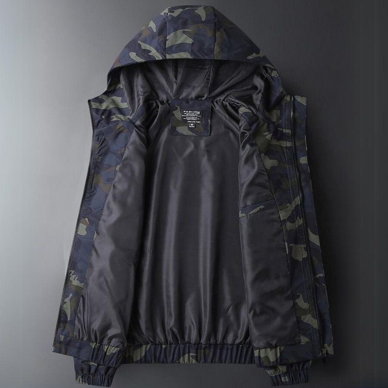 Veste Homme Coupe-Vent Déperlante à Capuche Zippée
