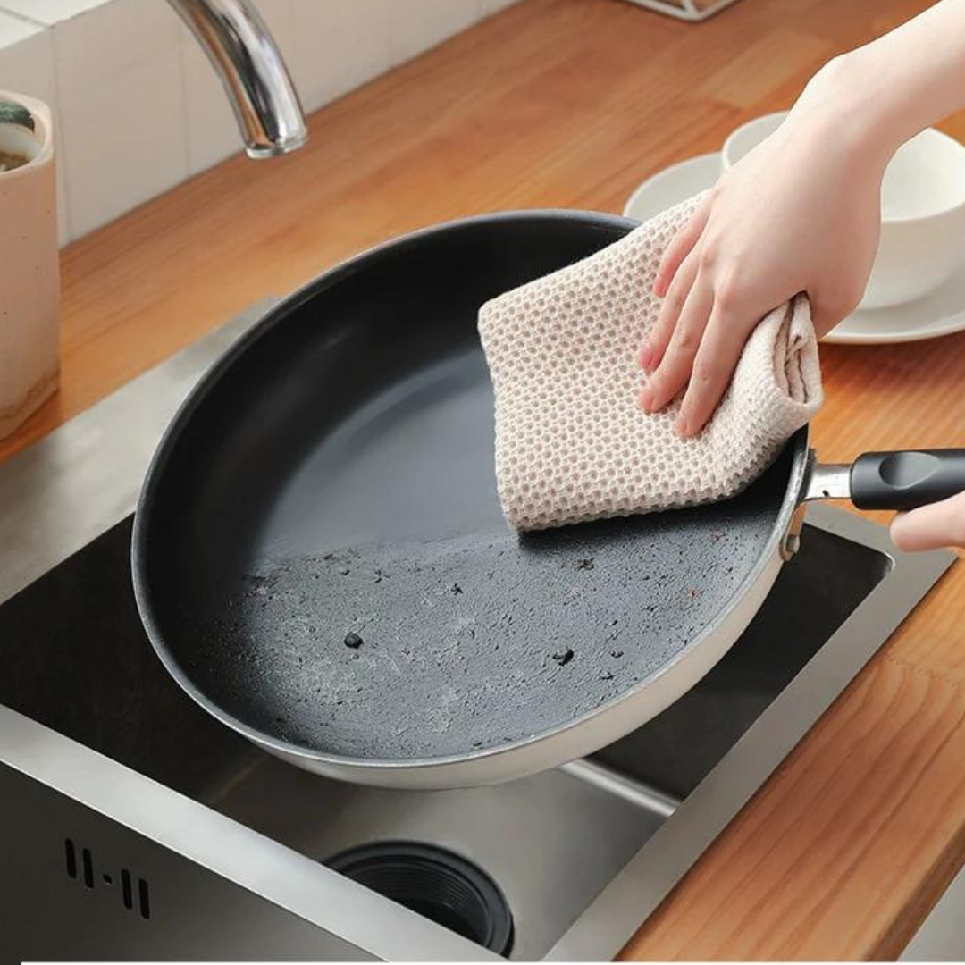 Lot de 6 Serviettes en Coton Nid d'Abeille - Cuisine et Salle de Bain