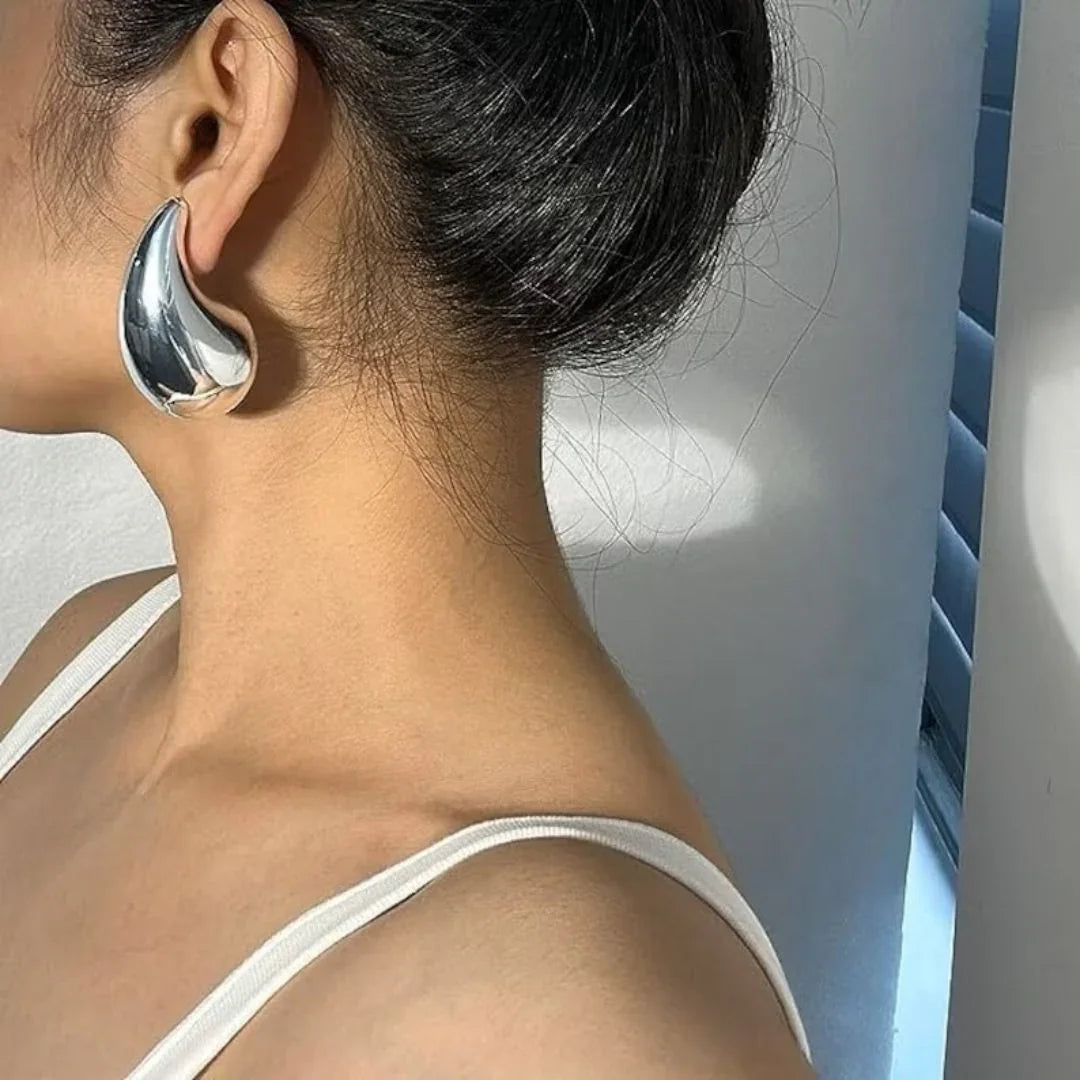 Boucles d'Oreilles Femme Goutte Plaquées Or, Acier Inoxydable
