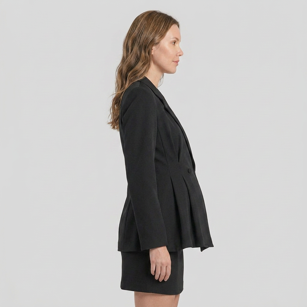 Blazer de Grossesse Coupe Empire à Revers Tailleur