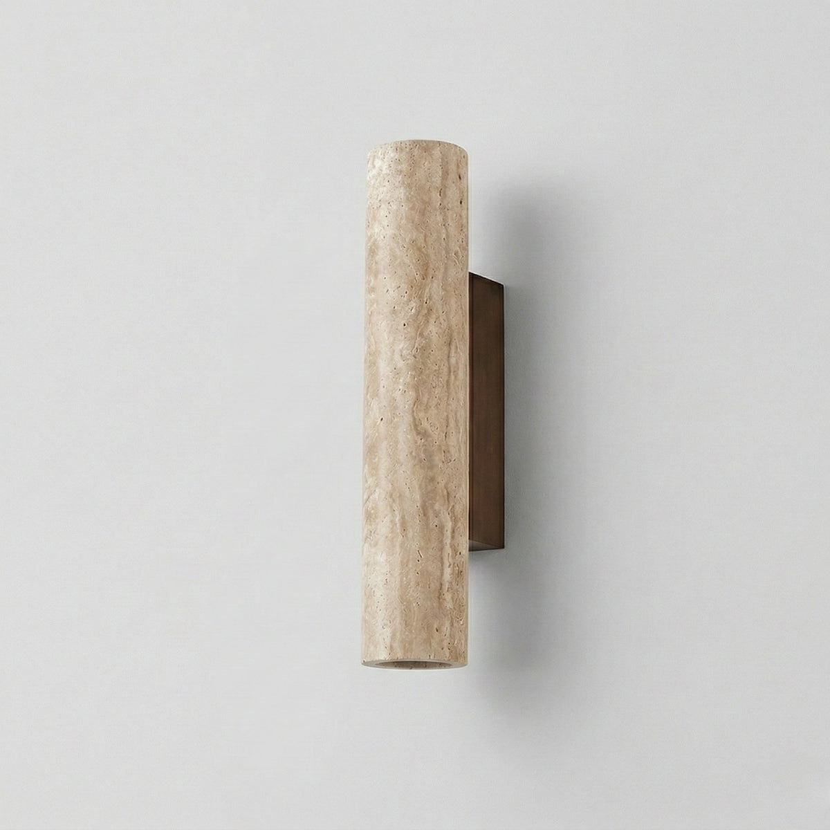 vertical minimalist travertine wall lamp