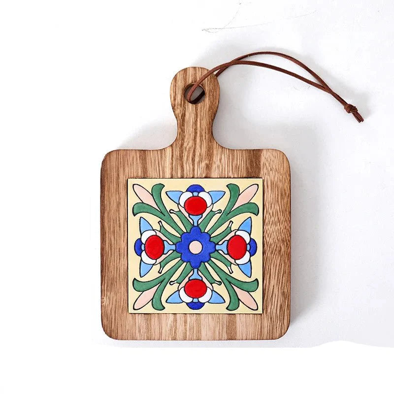 Sous-plat en bois – Style vintage pour casseroles et poêles dans la cuisine ou la salle à manger