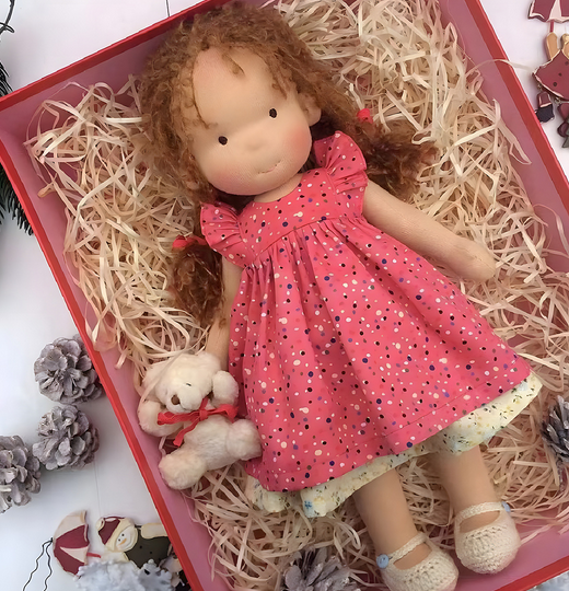 Poupée Waldorf – Fait main, Personnalisée, Jeu d'imagination pour Enfants de 3 Ans et Plus