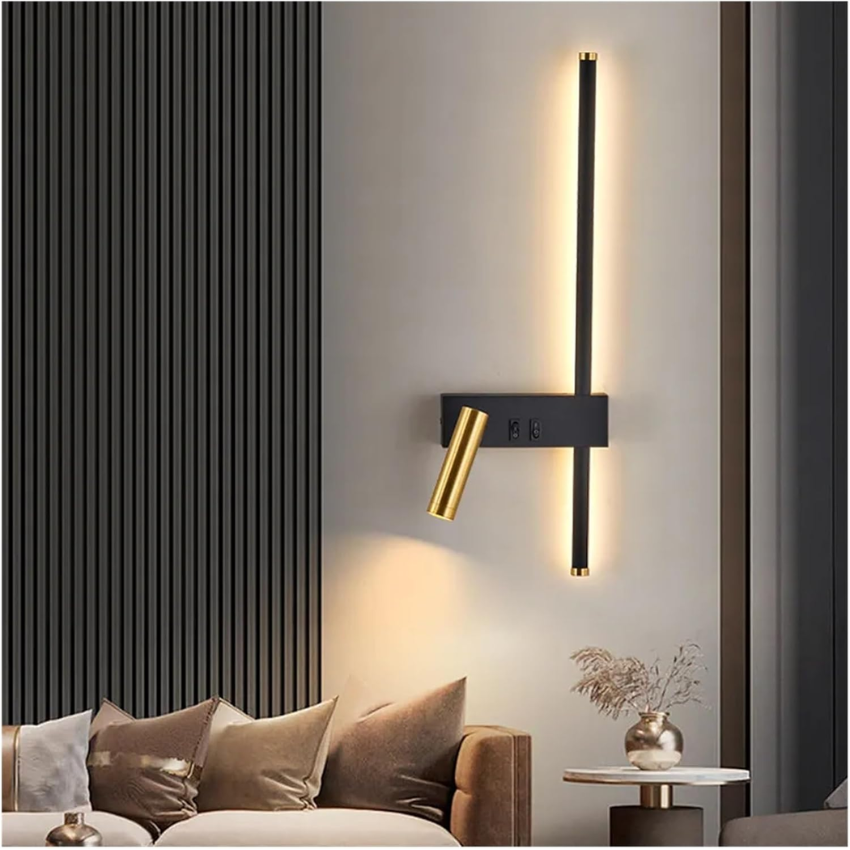 Applique Murale LED Barre Verticale et Spot Orientable
