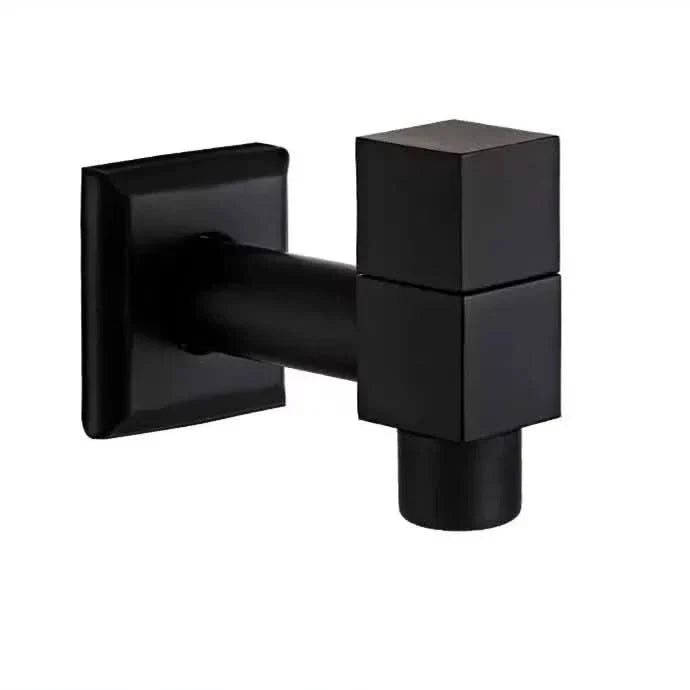 Robinet Mural Laiton Noir Mat pour Cuisine, Salle de Bain et Jardin
