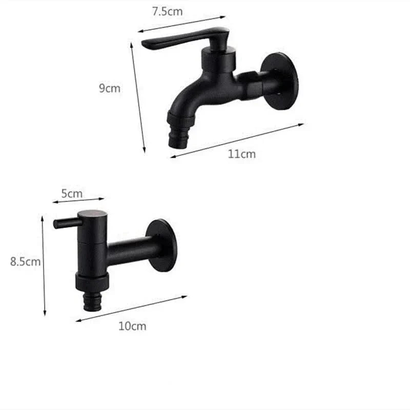 Robinet Mural Laiton Noir Mat pour Cuisine, Salle de Bain et Jardin