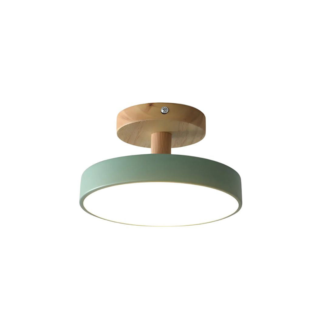 Plafonnier Scandinave Base en Bois Design Pastel Doux