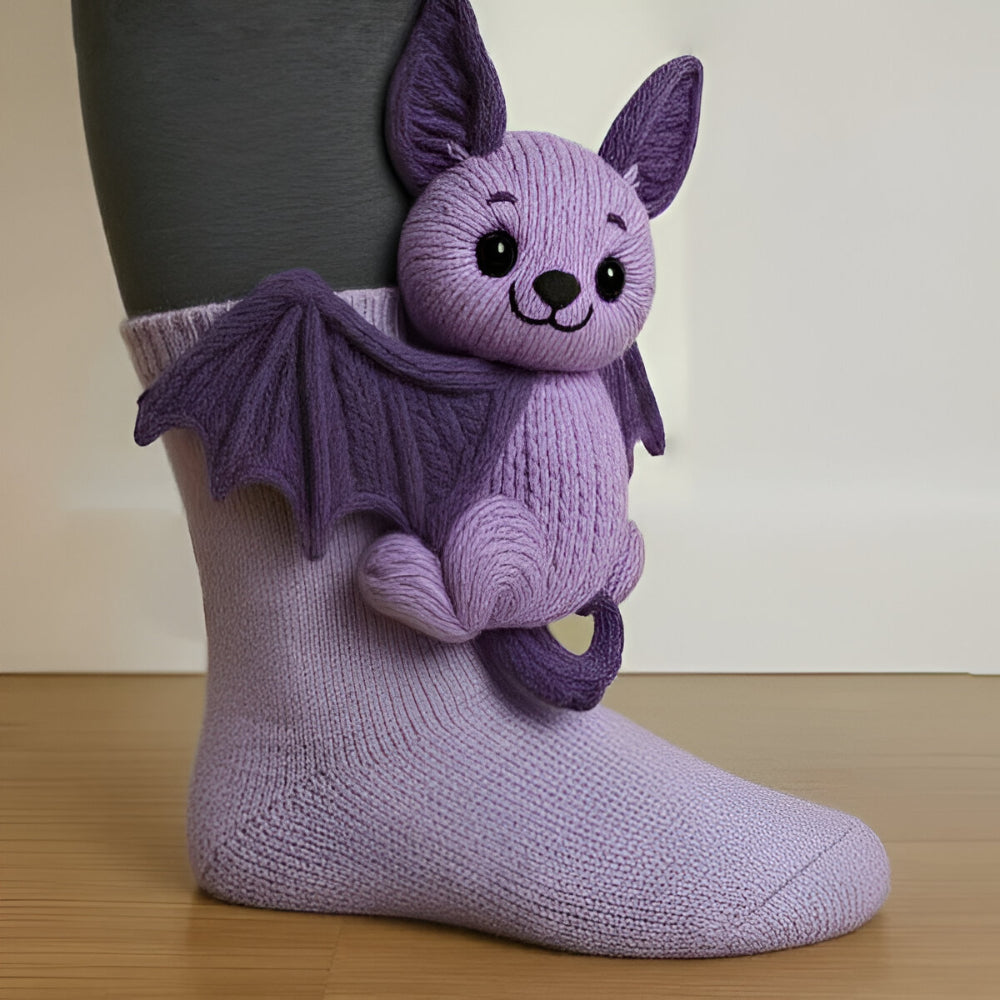 Animal Socks – Plush, 3D Design with Non-Slip Soles for Winter Use at Home