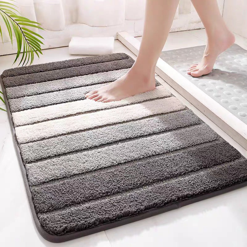 Tapis de Bain Antidérapant Rayé - Doux et Absorbant