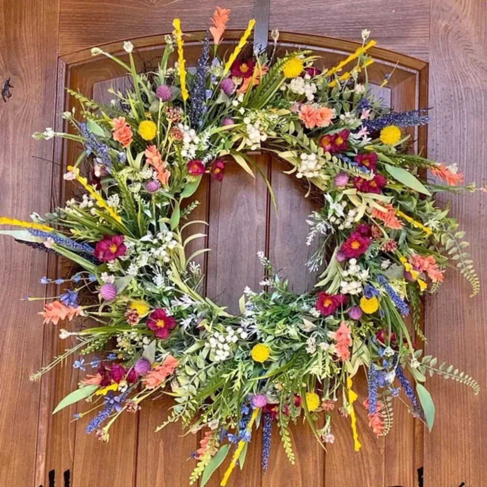 Couronne de Fleurs Décorative pour Porte