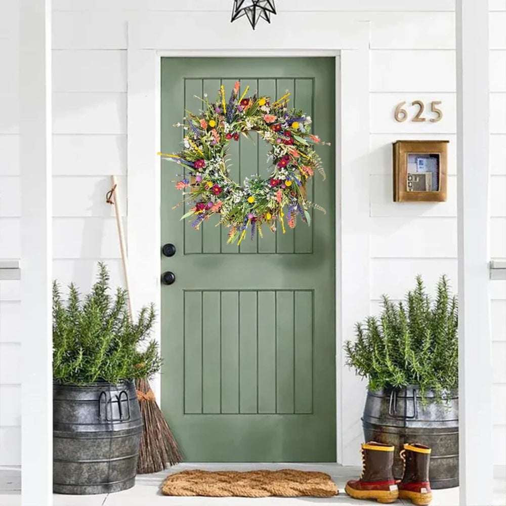 Couronne de Fleurs Décorative pour Porte