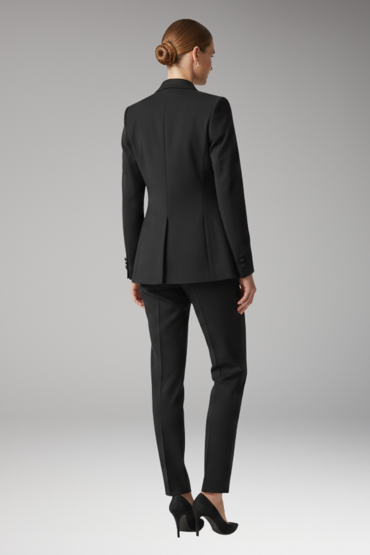 Tailleur Femme Trois Pièces Veste Col Cranté Gilet Pantalon Droit