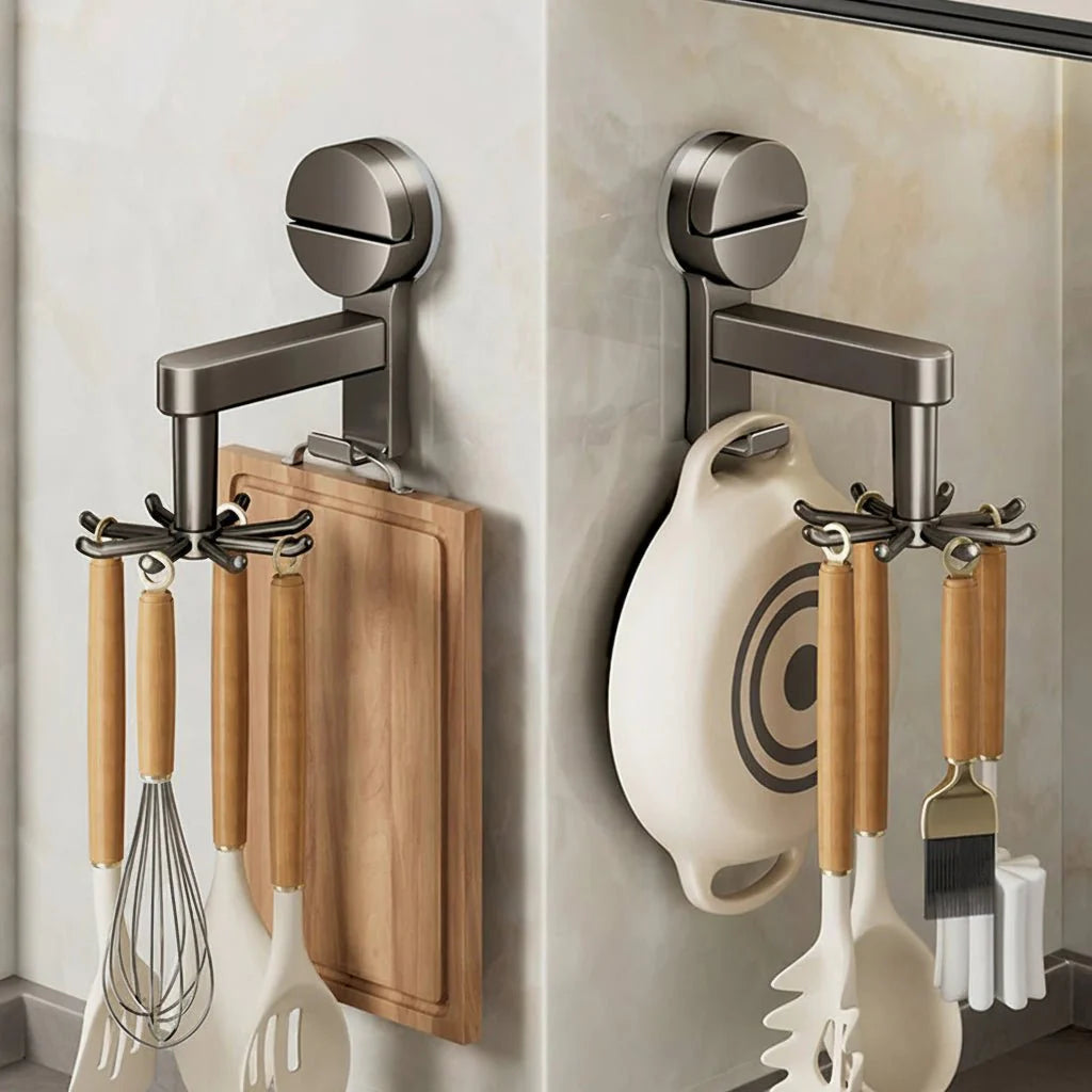 Crochets à ventouse – Rotatif à 360°, Plastique Durable pour Accessoires de Cuisine et Organisation