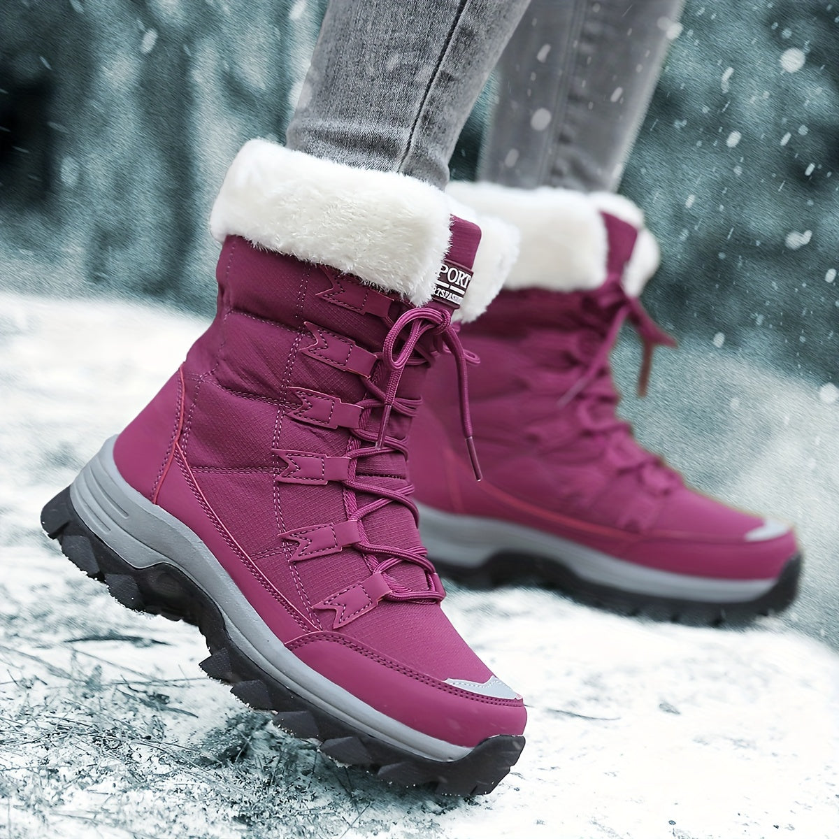 Bottes d'Hiver Femme Chaudes - Cuir Imperméable et Isolant