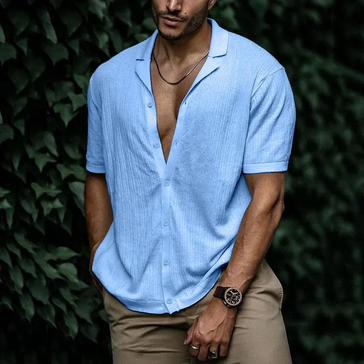 Chemise Homme Manches Courtes Boutonnée - Coupe Décontractée