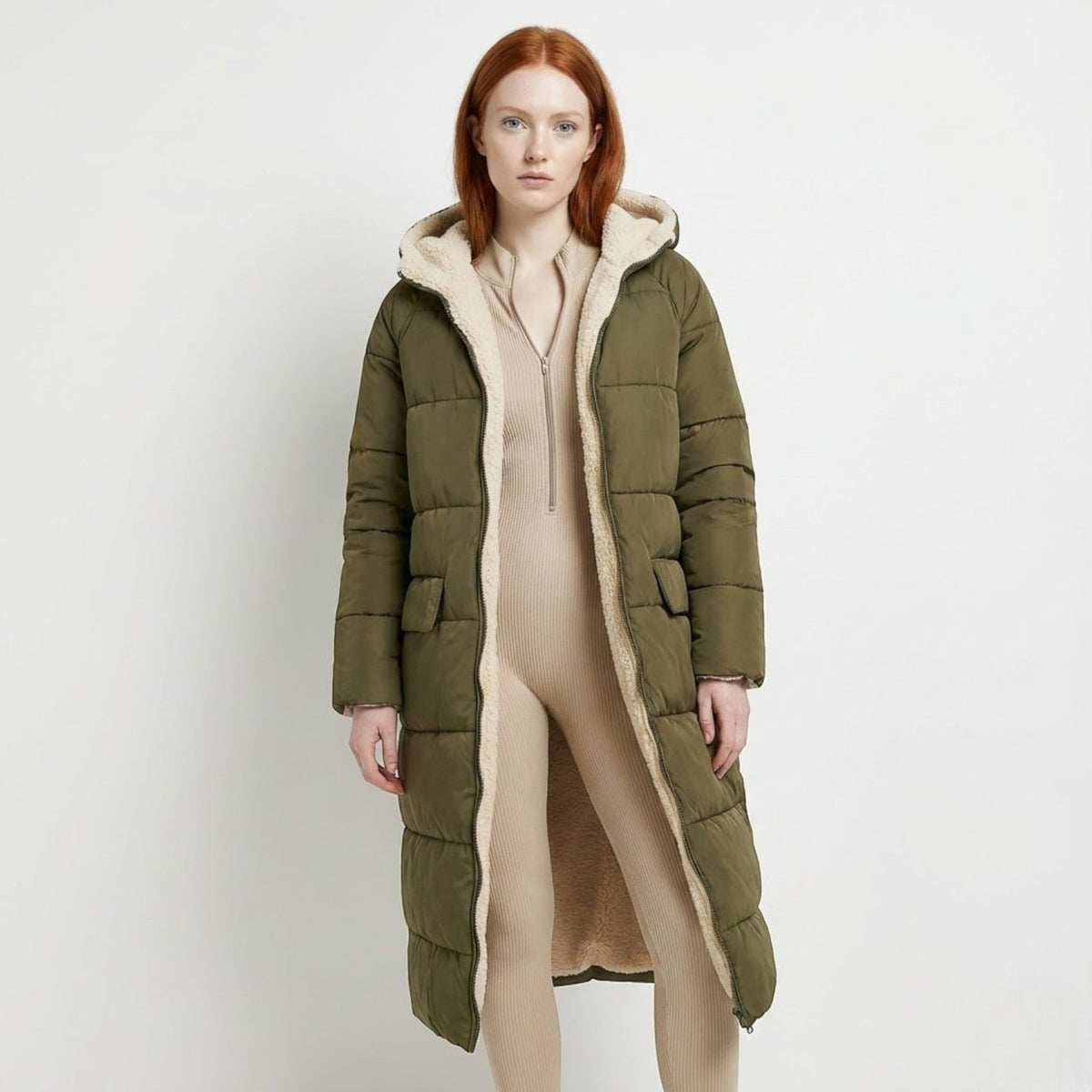 Alessia – Women's Winter Reversible Jacket - Puffer Jacket - Green - Taylor & Bennett