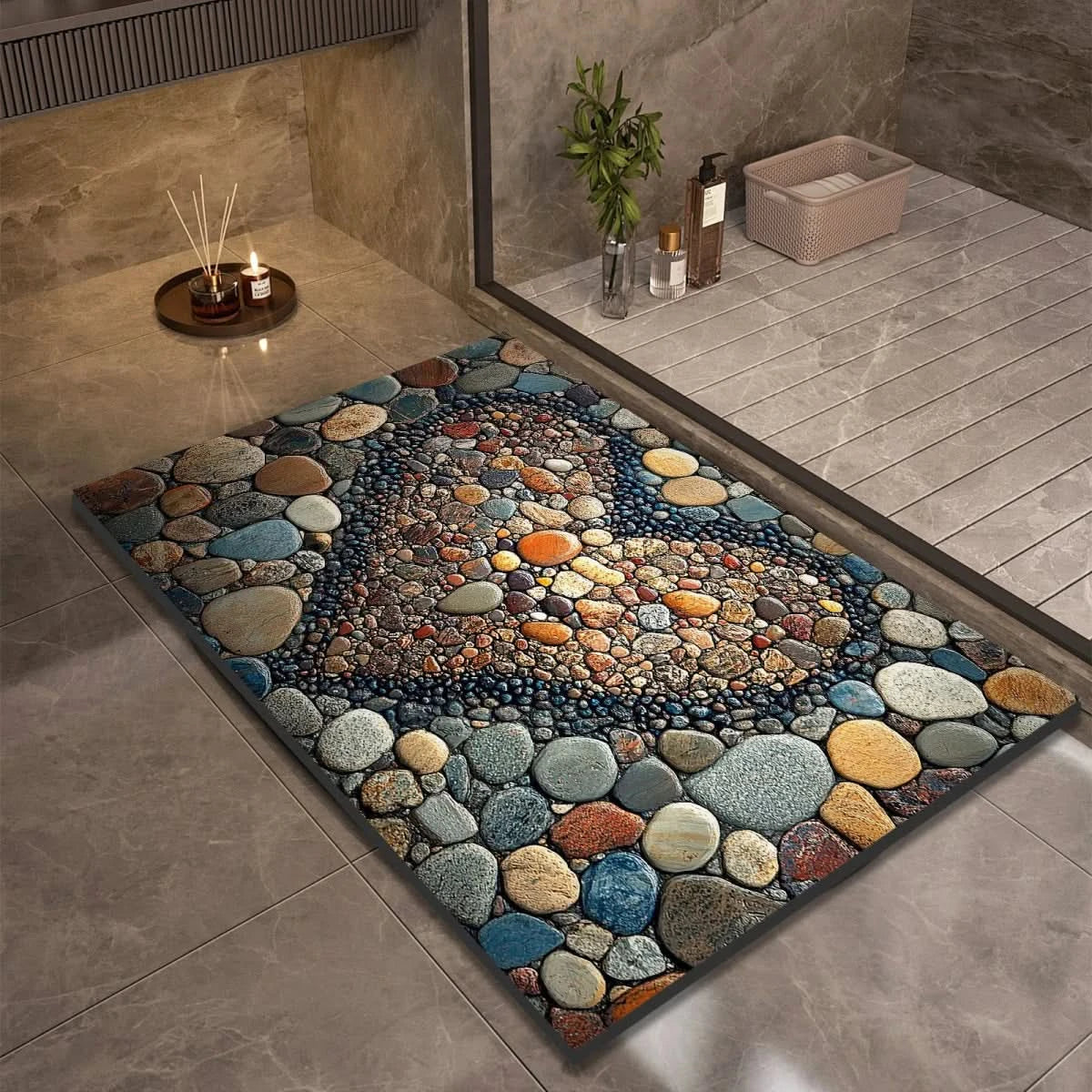 Tapis de Bain en Diatomite Antidérapant à Séchage Rapide