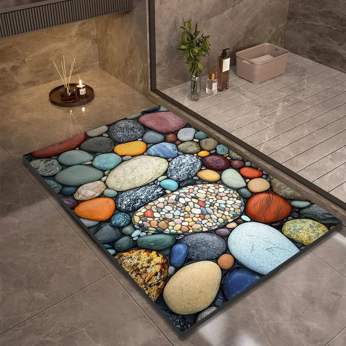 Tapis de Bain en Diatomite Antidérapant à Séchage Rapide