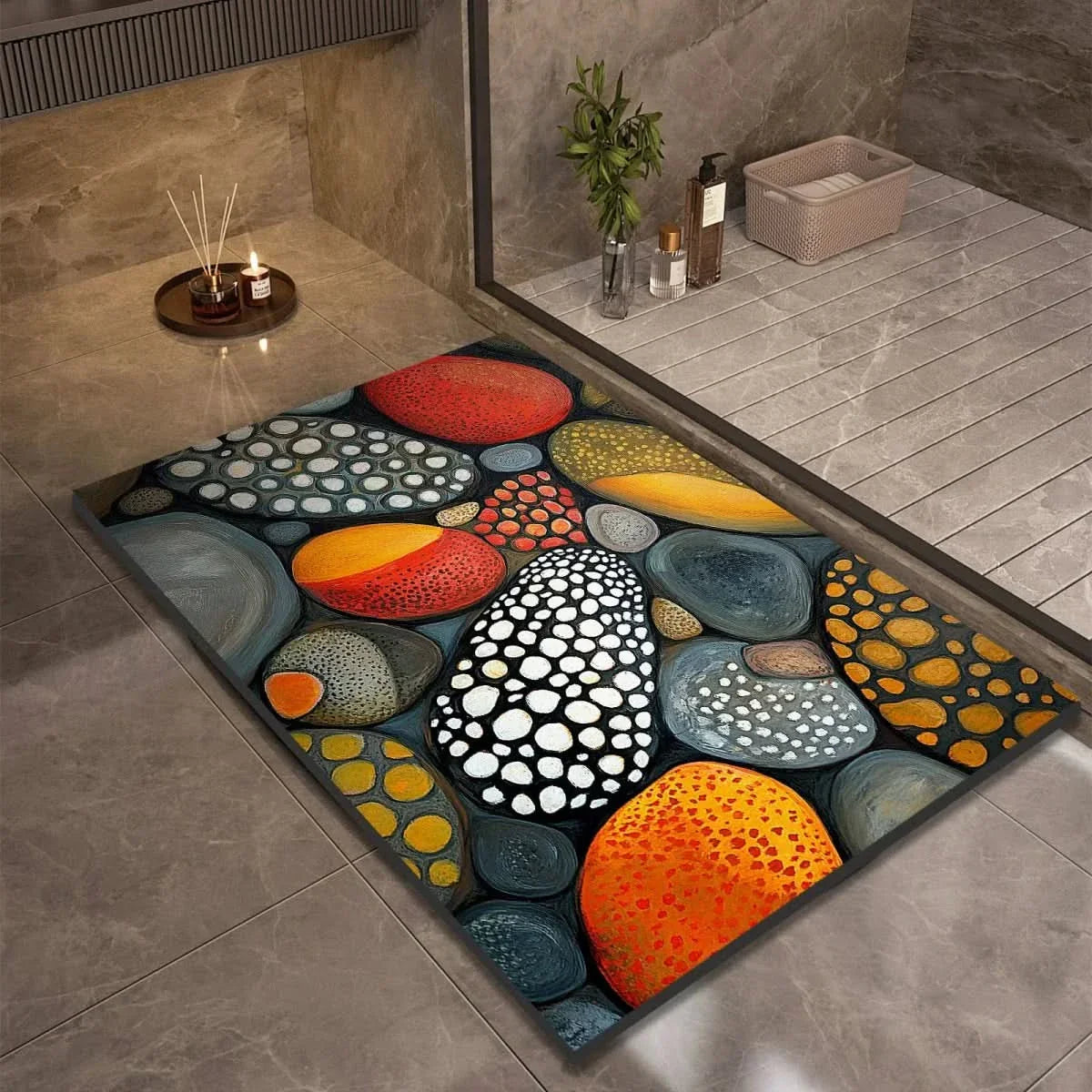 Tapis de Bain en Diatomite Antidérapant à Séchage Rapide
