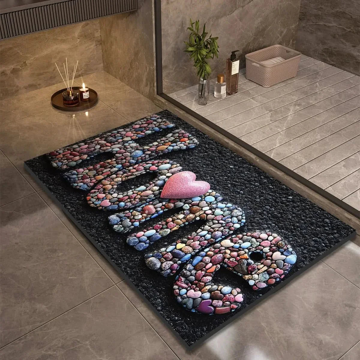Tapis de Bain en Diatomite Antidérapant à Séchage Rapide