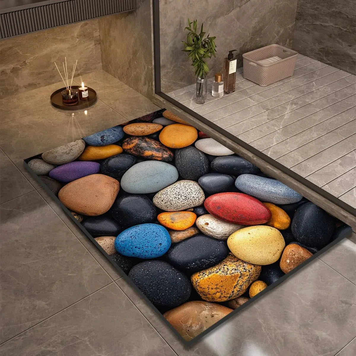 Tapis de Bain en Diatomite Antidérapant à Séchage Rapide