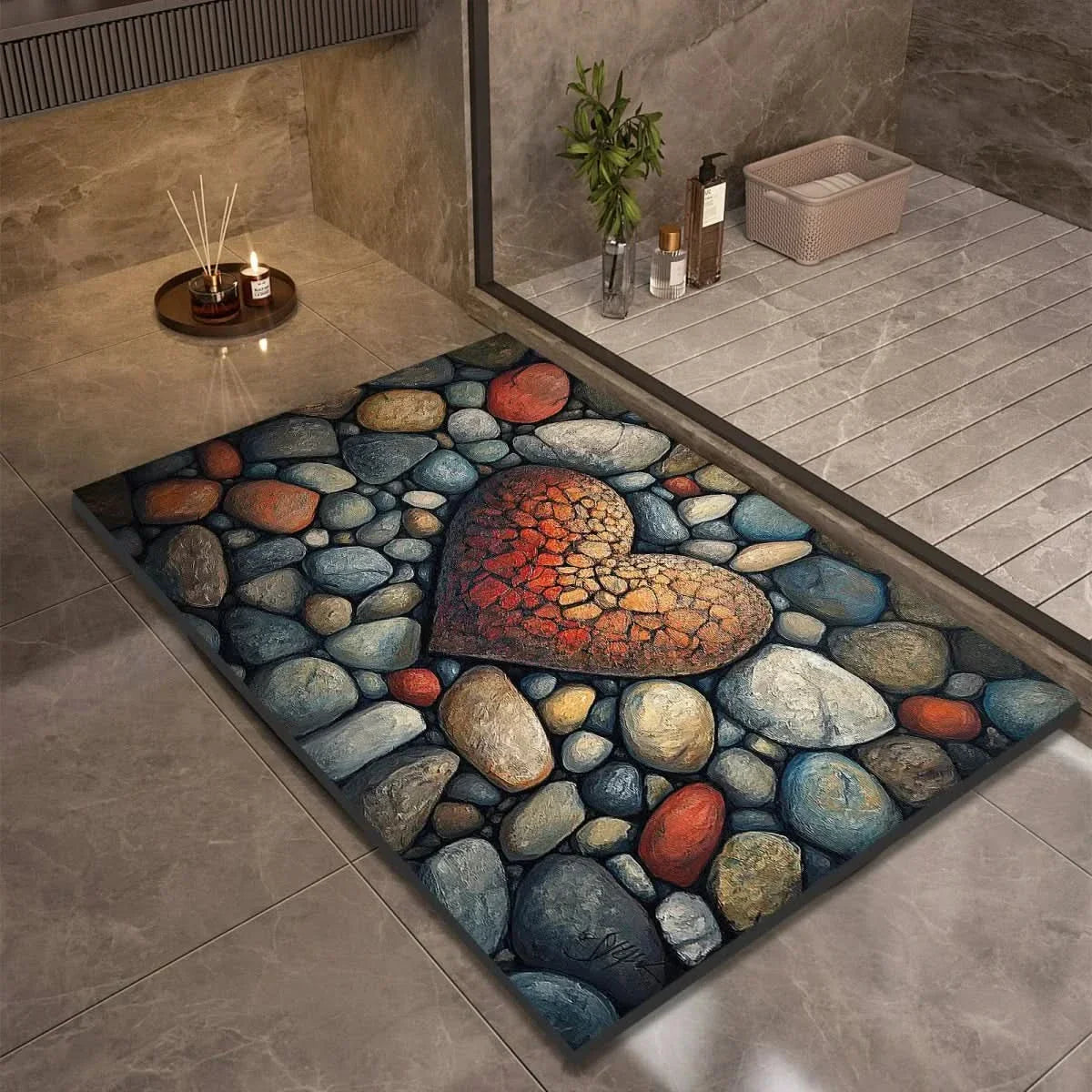 Tapis de Bain en Diatomite Antidérapant à Séchage Rapide