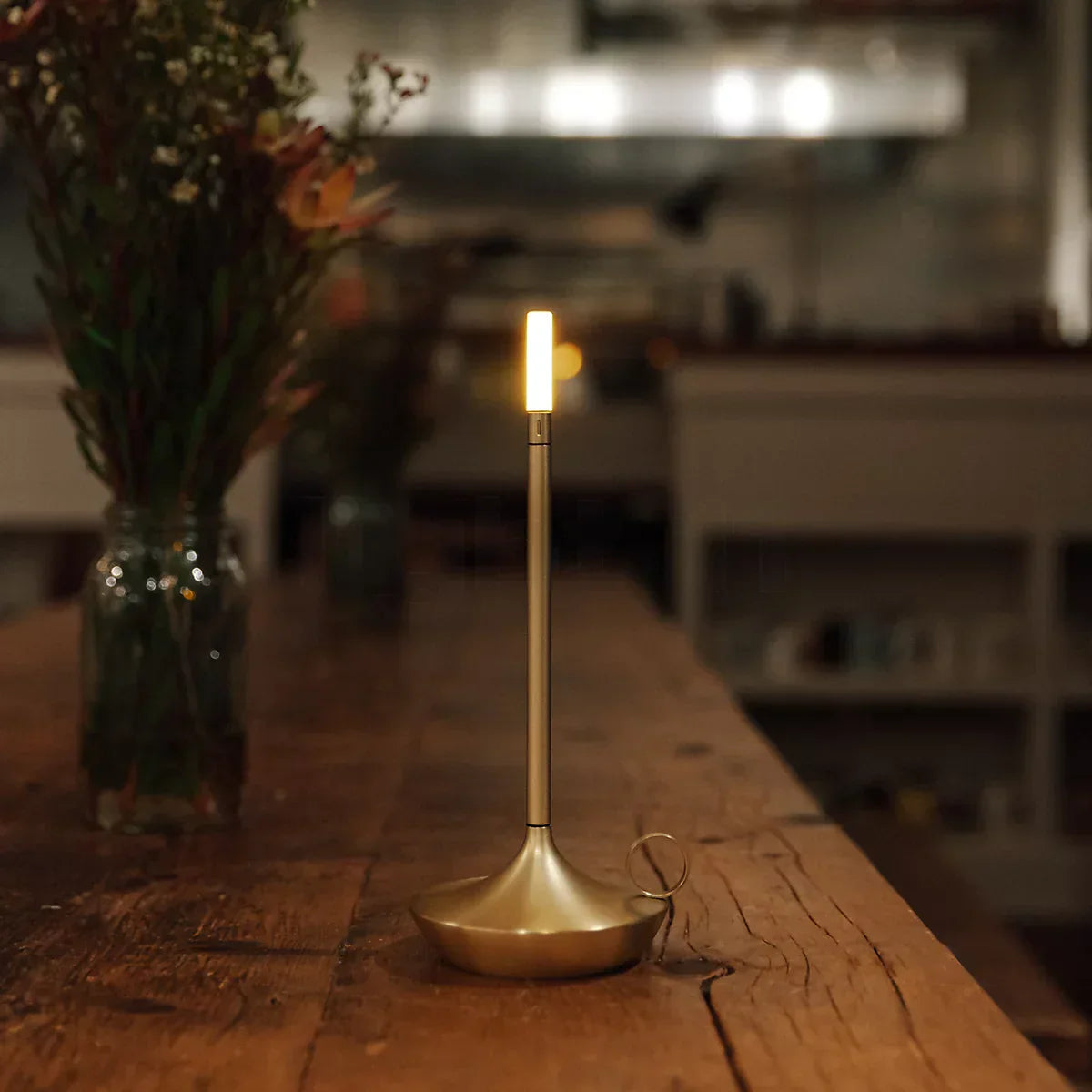 Dimmer Candle Holder – Brushed Aluminum, Scandinavian Design for Living Room or Dining Table Decor