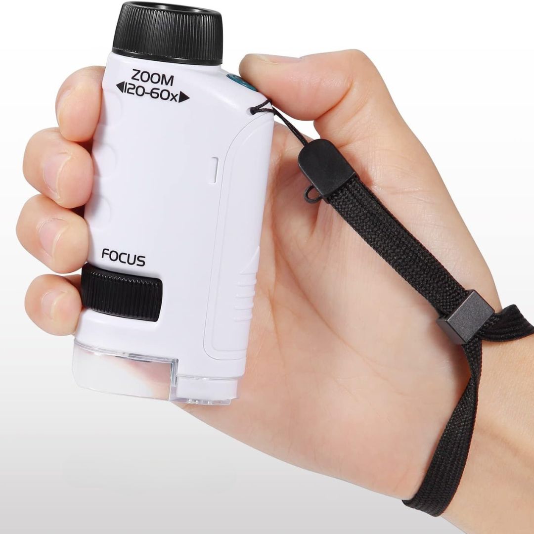 Zakmicroscoop voor kinderen – Compact en lichtgewicht met een vergroting van 60-120x voor ontdekkingen in de natuur