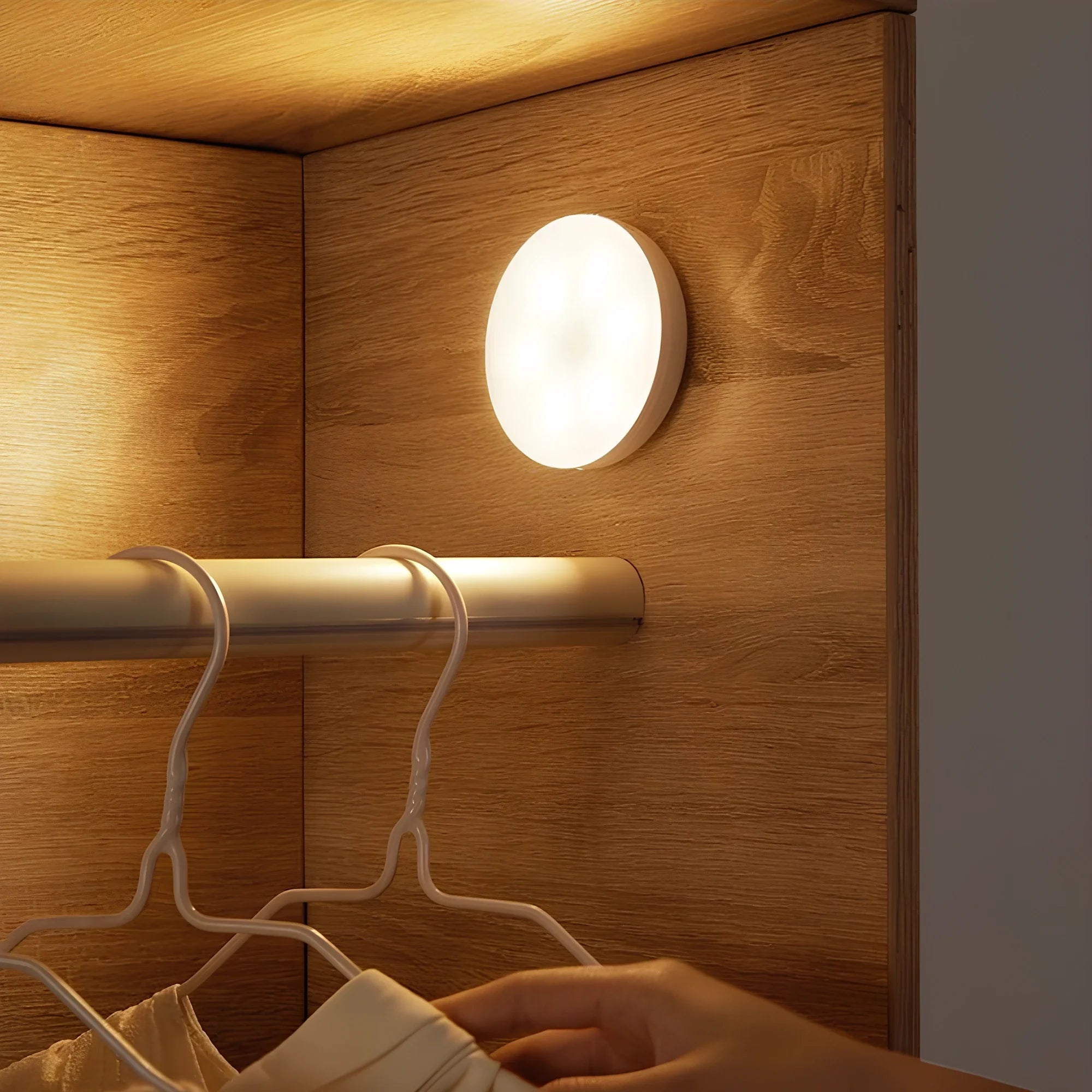 Lampe à détecteur de mouvement – Blanche, design écoénergétique pour couloir ou escalier