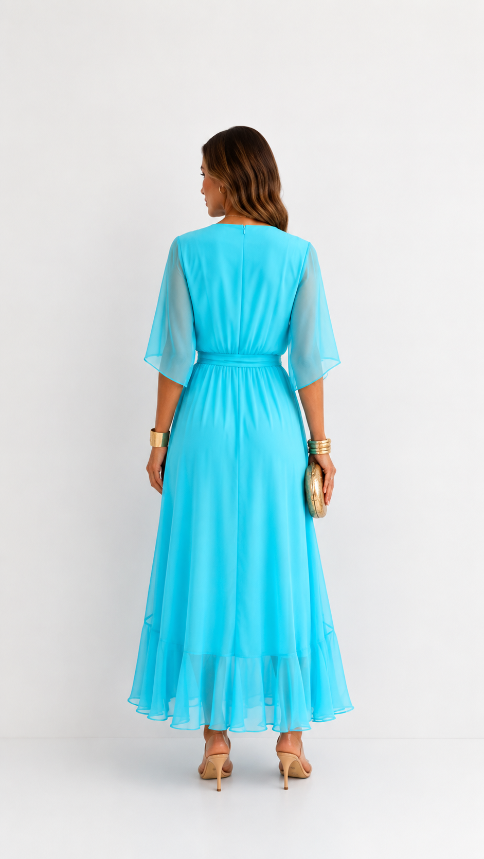 Robe Portefeuille Femme en Mousseline Fluide