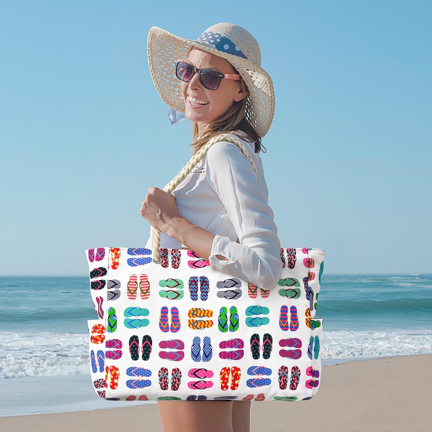 Oversized Beach Bag – Waterproof, Sand-Resistant, and Spacious for the Beach, Pool, or Weekend Outings