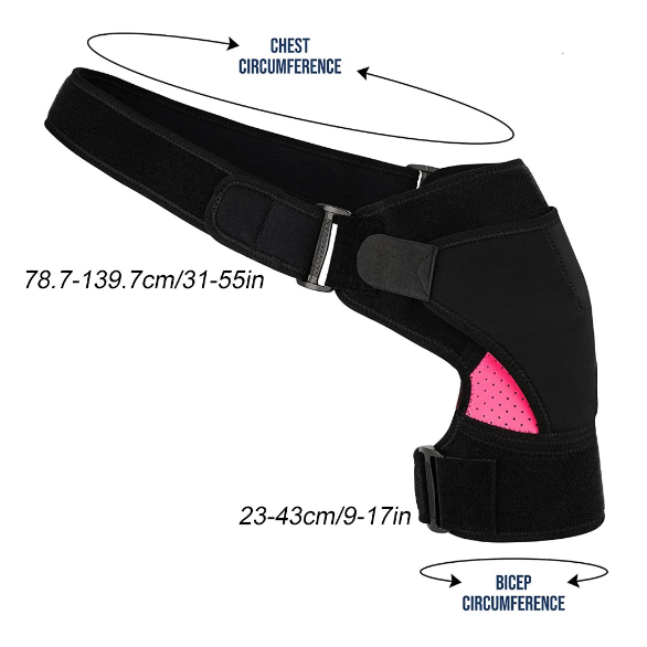Adjustable Shoulder Brace – Breathable Neoprene in Pink, Black, Blue, or Yellow for Women and Men