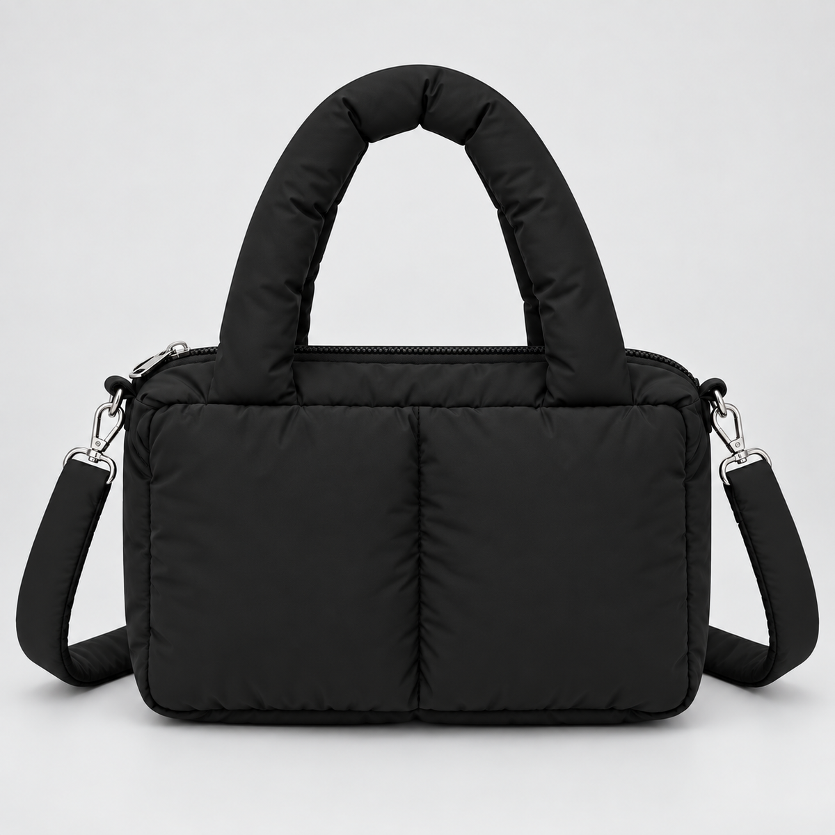 Women's Quilted Shoulder Bag - Handbag with Multiple Storage Compartments