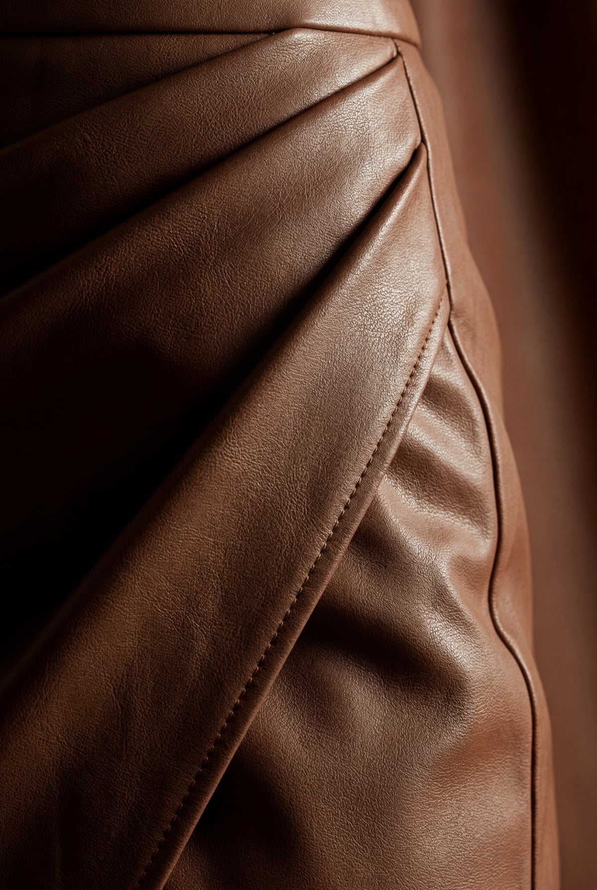 Brown Asymmetric Wrap Front Midi Pencil Skirt with Slit - Midi skirts - Photo 7