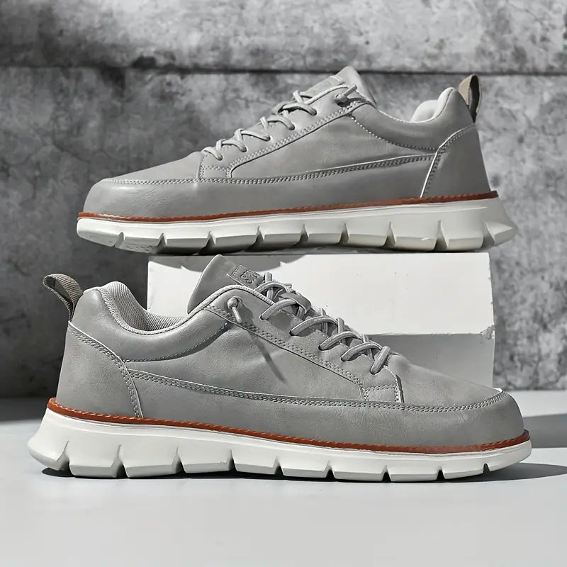 Sneakers Homme en Cuir Véritable – Semelle Orthopédique Confort
