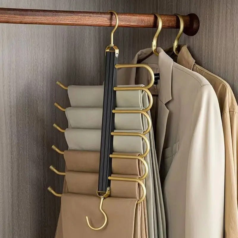 Percha que ahorra espacio – Aluminio anodizado, diseño elegante para armarios o vestidores