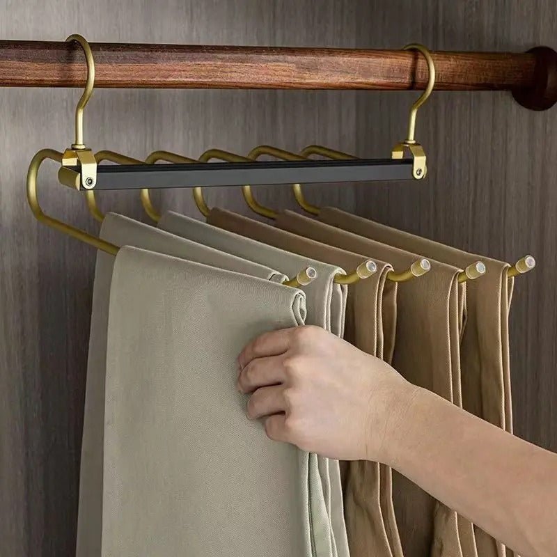 Percha que ahorra espacio – Aluminio anodizado, diseño elegante para armarios o vestidores
