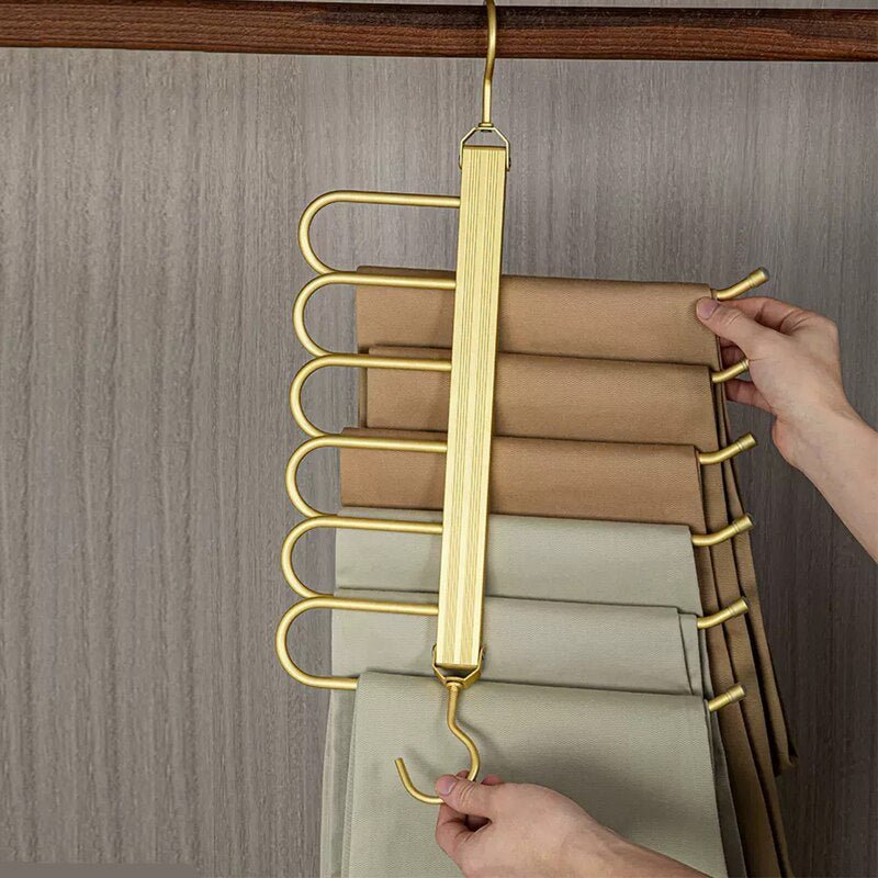 Percha que ahorra espacio – Aluminio anodizado, diseño elegante para armarios o vestidores