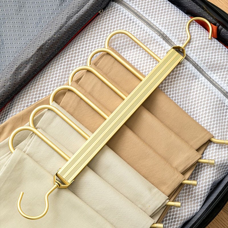 Percha que ahorra espacio – Aluminio anodizado, diseño elegante para armarios o vestidores