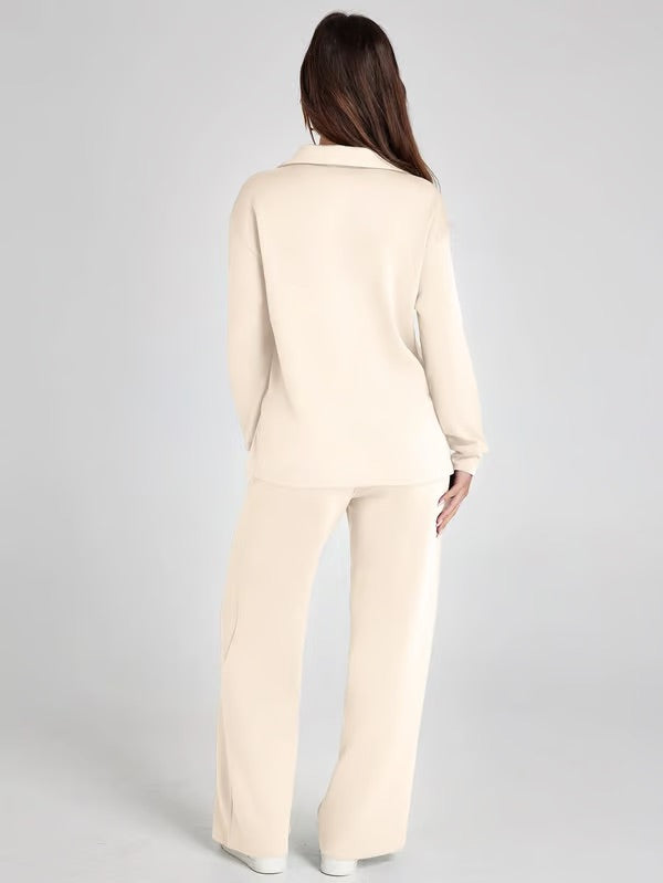 Ensemble Deux Pièces Femme Manches Longues – Tissu Doux et Confortable