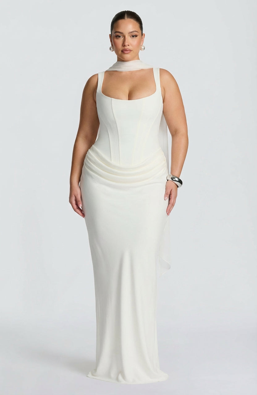 Robe Longue Femme Col Carré