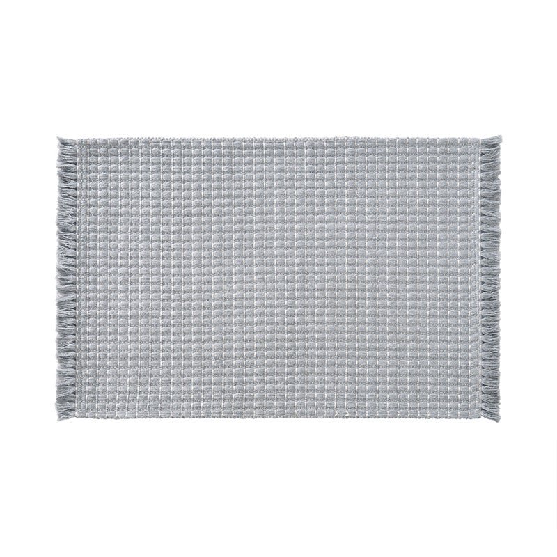 Alfombra de baño gruesa de microfibra – Gris, diseño moderno con base antideslizante para el baño o la ducha