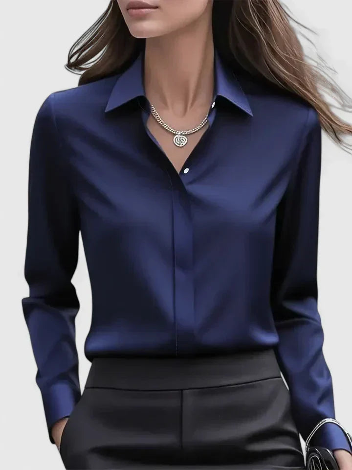 Chemisier Femme Élégant à Boutonnage Caché pour Bureau