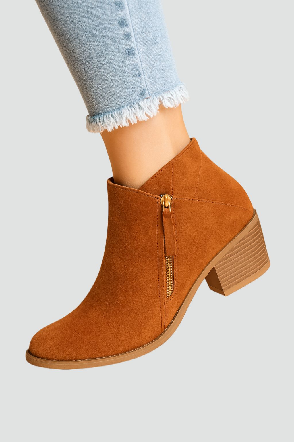 Bottines Orthopédiques Femme à Talon Carré et Zip Latéral