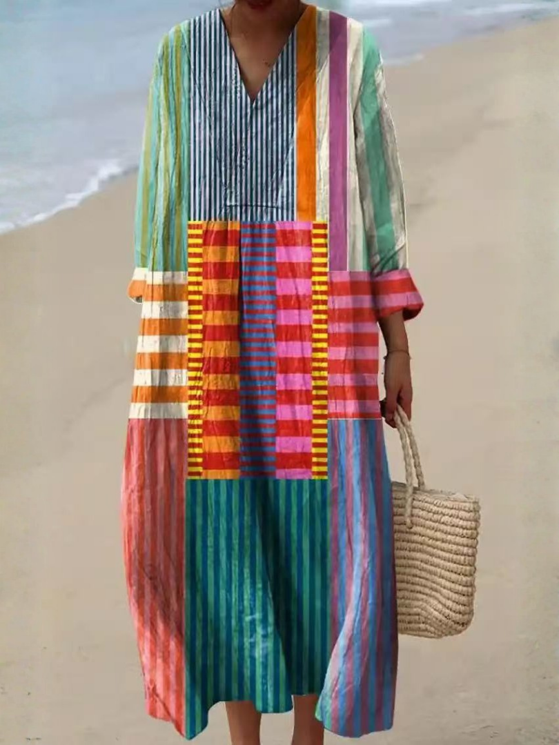 Robe Midi Femme Fleurie à Manches Courtes